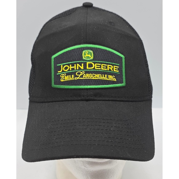 John Deere Trucker Hat Strapback Black Mesh Emile Larochelle Inc Quebec Canada